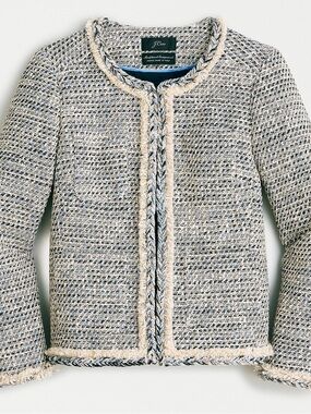 J.crew speckled tweed braided trim lady jacket 4 aj951